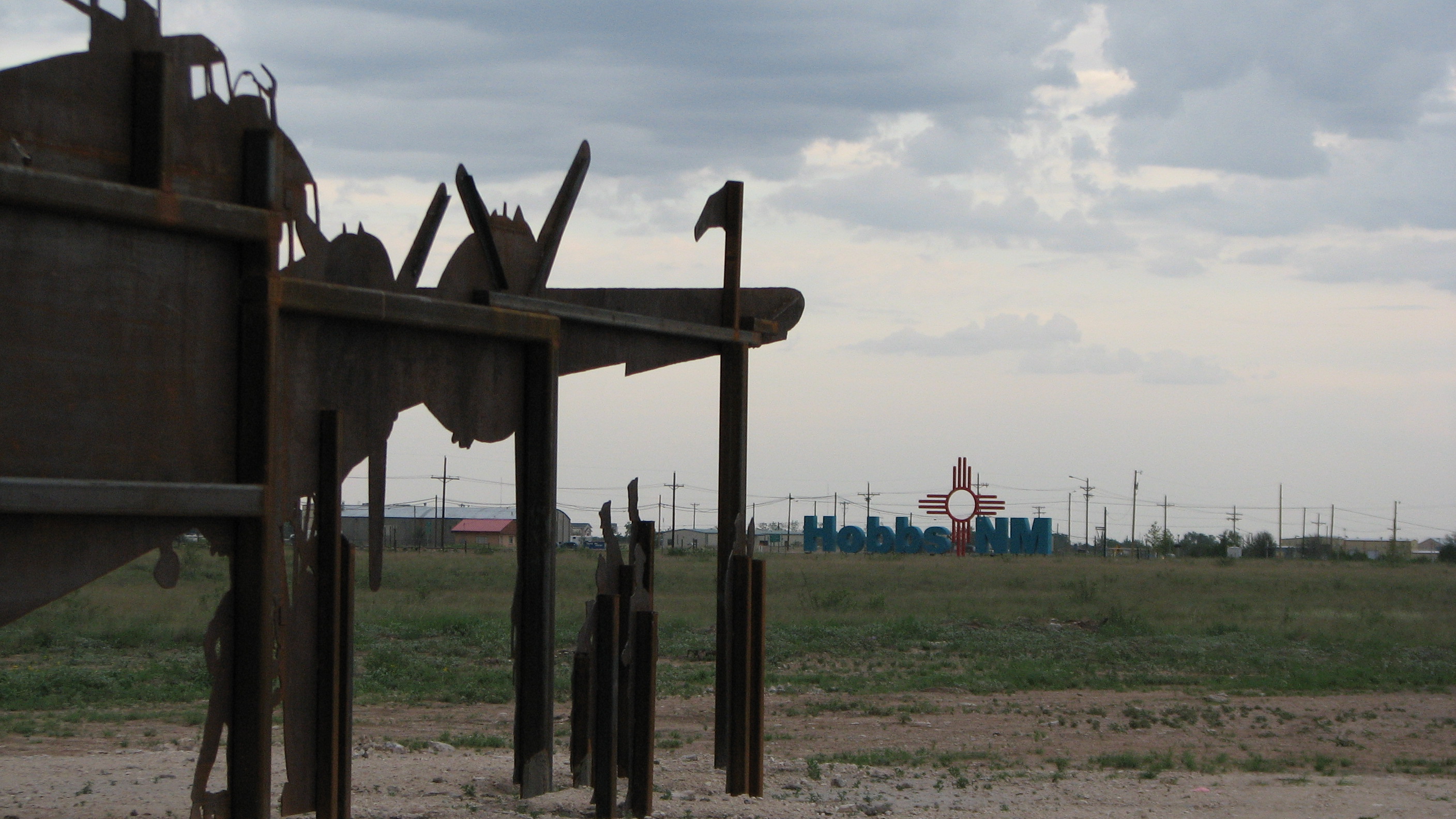 The B-17 and Hobbs gateway signs welcome visitors to the area