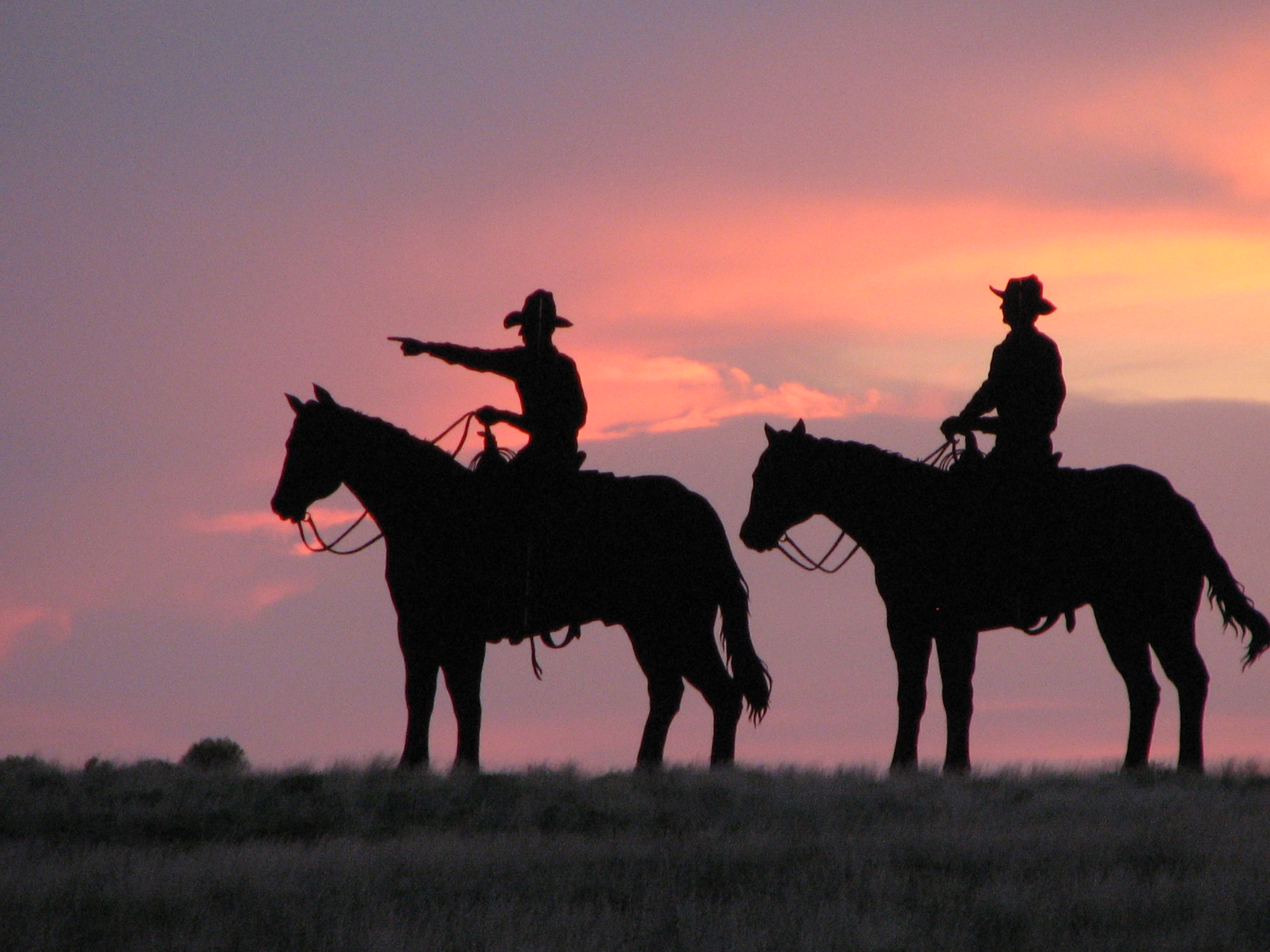 The leaders at sunset.